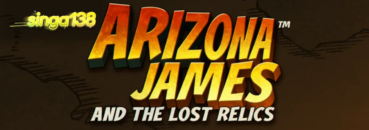 Pemandangan atmosferik gurun dan reruntuhan kuno dalam slot Arizona James and the Lost Relics